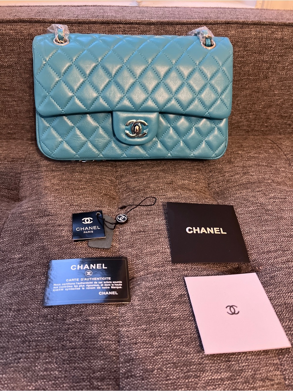 Turquoisee Quilted Leather Classic Flap Bag (🚨 Please See Description!)